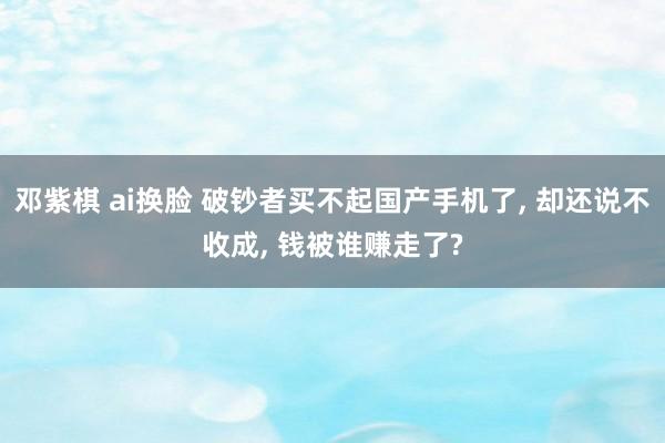 邓紫棋 ai换脸 破钞者买不起国产手机了, 却还说不收成, 钱被谁赚走了?