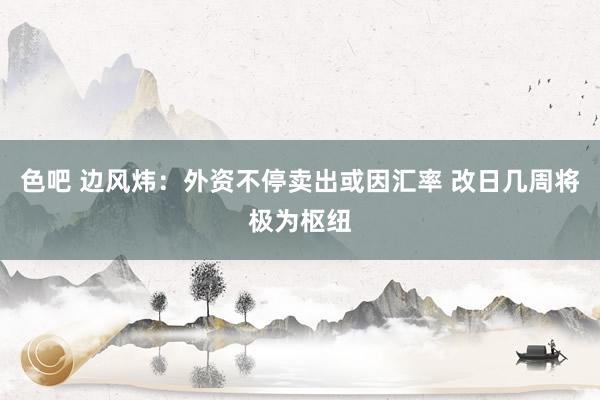 色吧 边风炜：外资不停卖出或因汇率 改日几周将极为枢纽