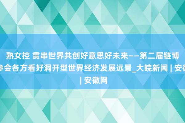 熟女控 贯串世界共创好意思好未来——第二届链博会参会各方看好洞开型世界经济发展远景_大皖新闻 | 安徽网