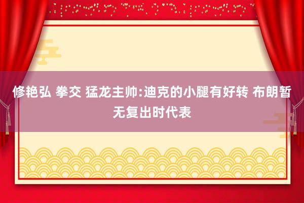 修艳弘 拳交 猛龙主帅:迪克的小腿有好转 布朗暂无复出时代表