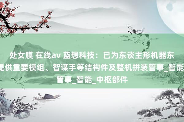 处女膜 在线av 蓝想科技：已为东谈主形机器东谈主公司提供重要模组、智谋手等结构件及整机拼装管事_智能_中枢部件