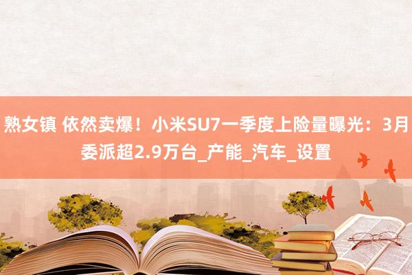 熟女镇 依然卖爆！小米SU7一季度上险量曝光：3月委派超2.9万台_产能_汽车_设置