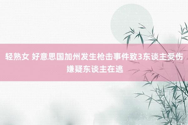 轻熟女 好意思国加州发生枪击事件致3东谈主受伤 嫌疑东谈主在逃